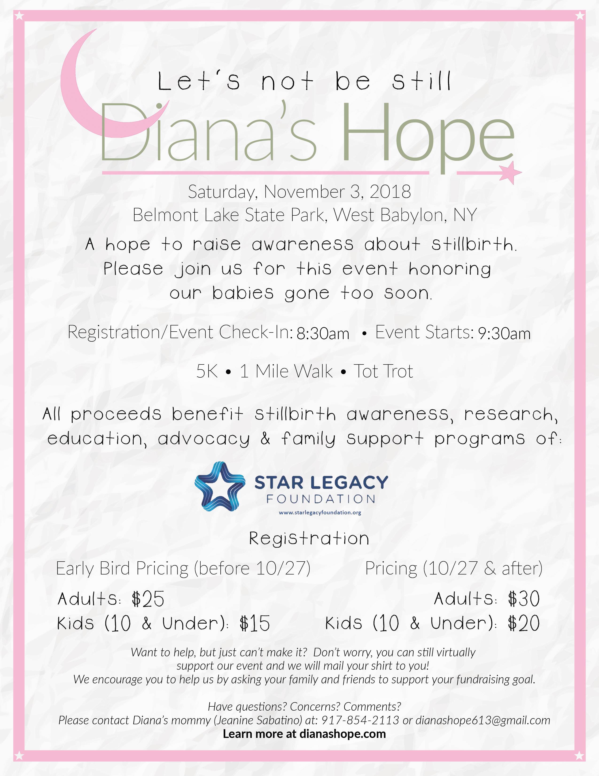 Diana's Hope 2018 Flyer